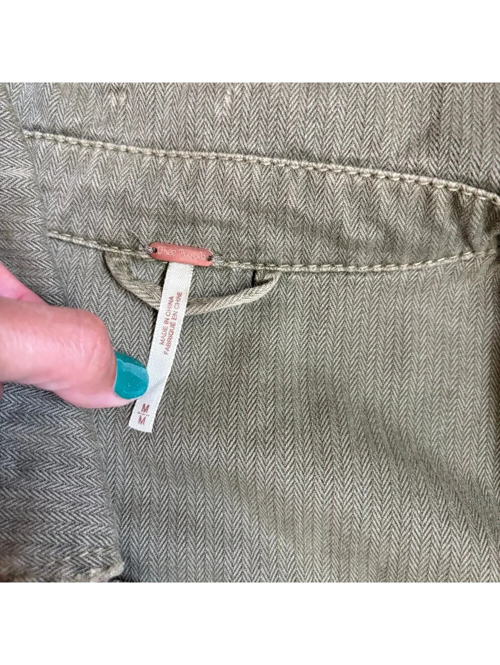 Free People Embellished Military Shirt Jacket